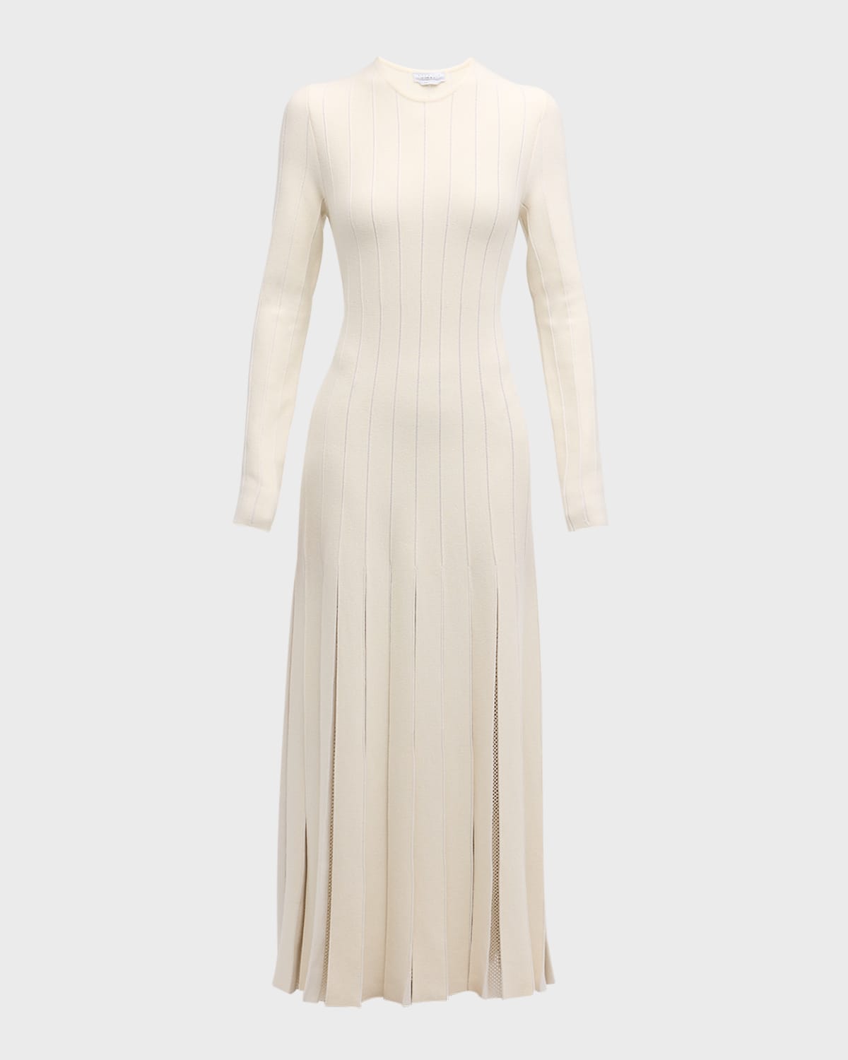 Shop Gabriela Hearst Walsh Pleated Wool Maxi Dress In Ivory