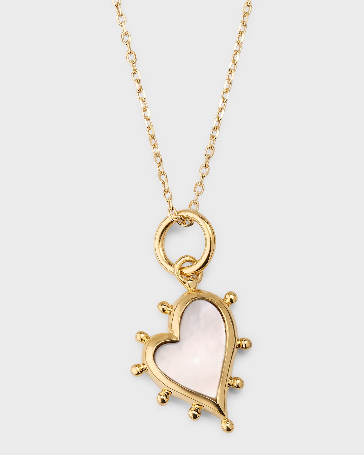 Monica Rich Kosann 18k Yellow Gold Petite Mother Of Pearl Heart Necklace