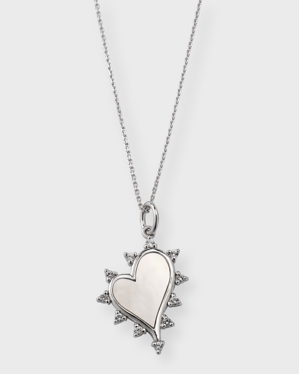 Sterling Silver Mother of Pearl Heart Necklace