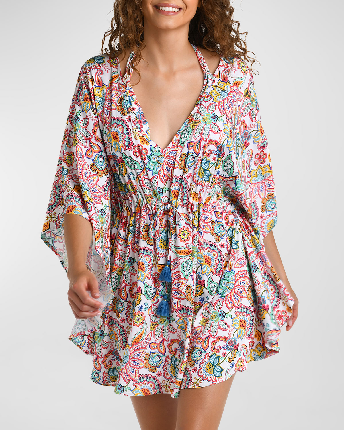 La Blanca Paisley Caftan Coverup In Multi