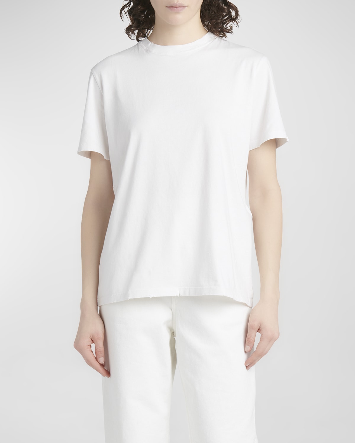 Shop Golden Goose Golden Distressed Short-sleeve T-shirt In Vintage White
