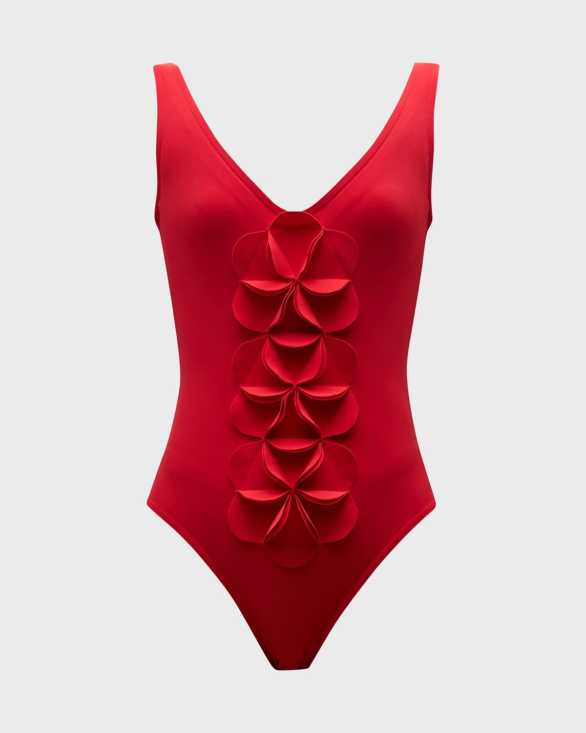 Karla Colletto Tess V-neck Silent Underwire One-piece Swimsuit In Cherry