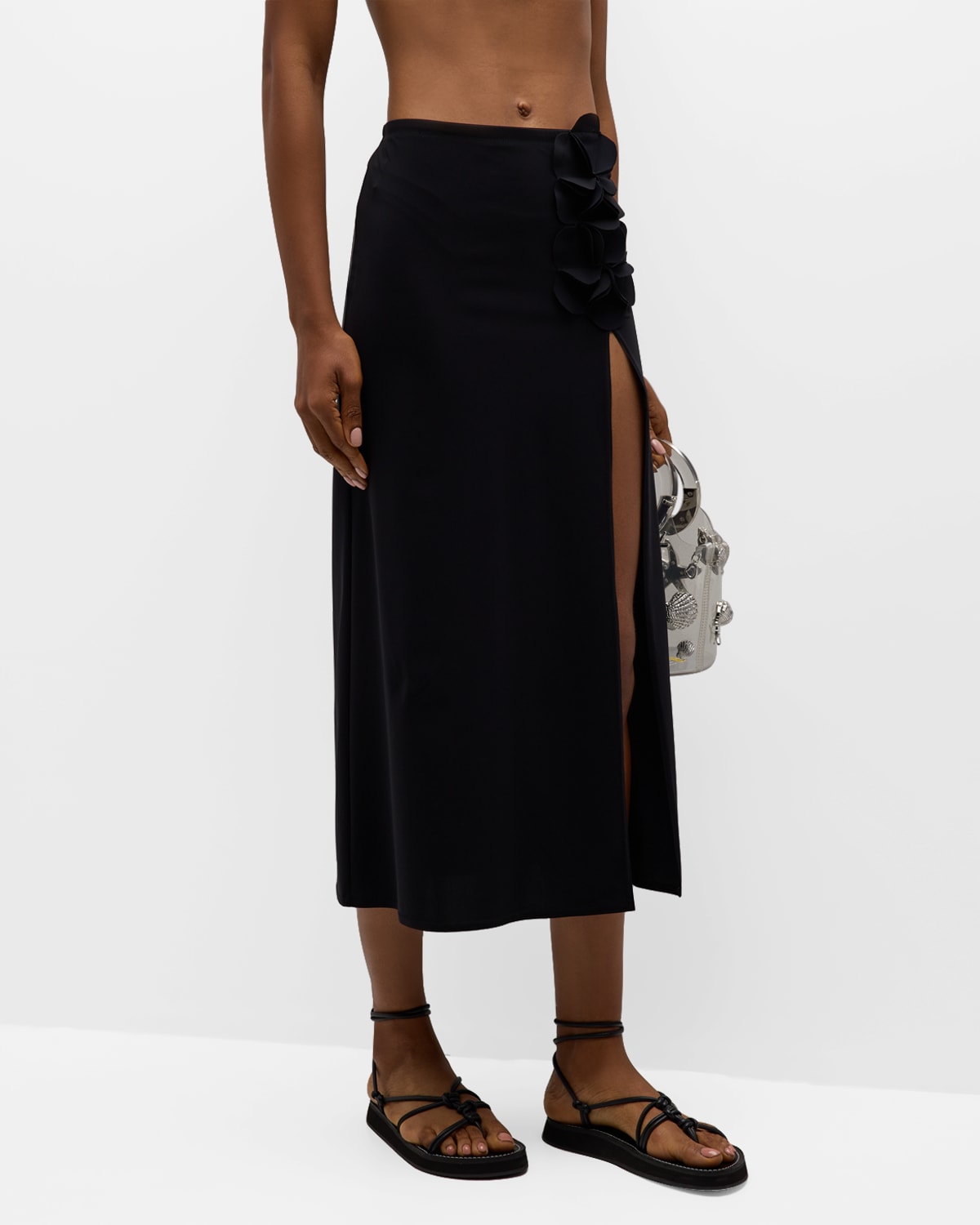 Karla Colletto Tess Straight Maxi Skirt In Black
