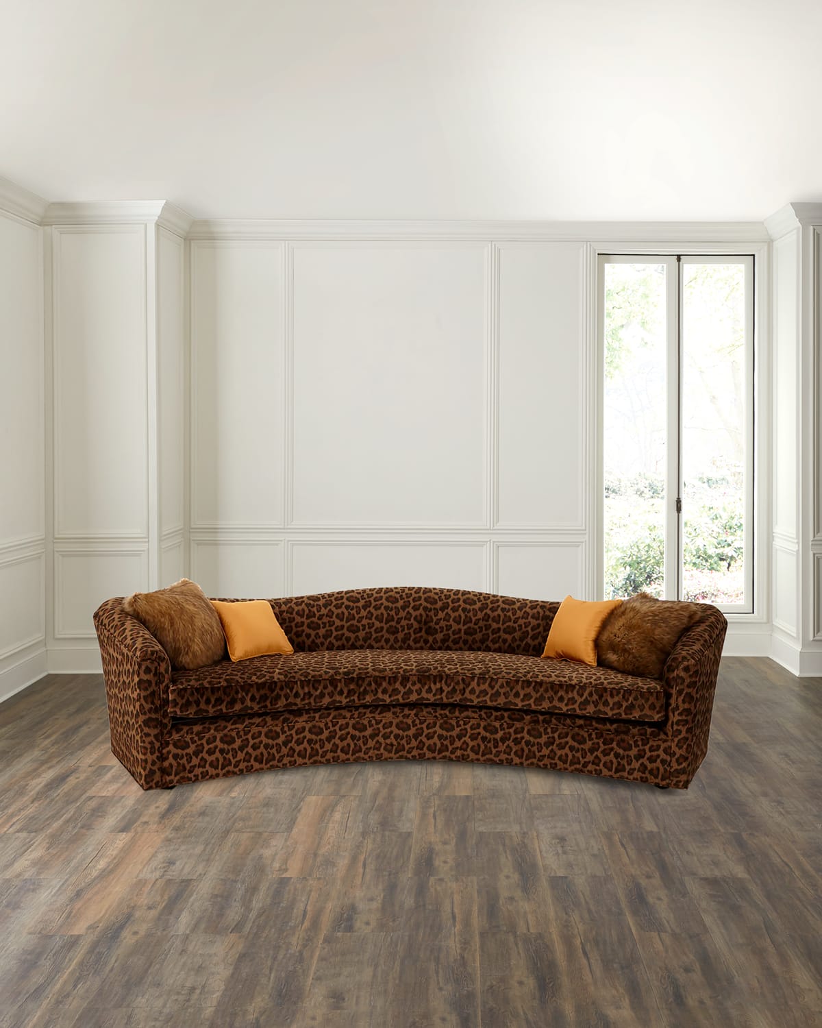 Haute House Kylee Leopard-print Sofa, 90" In Burgundy