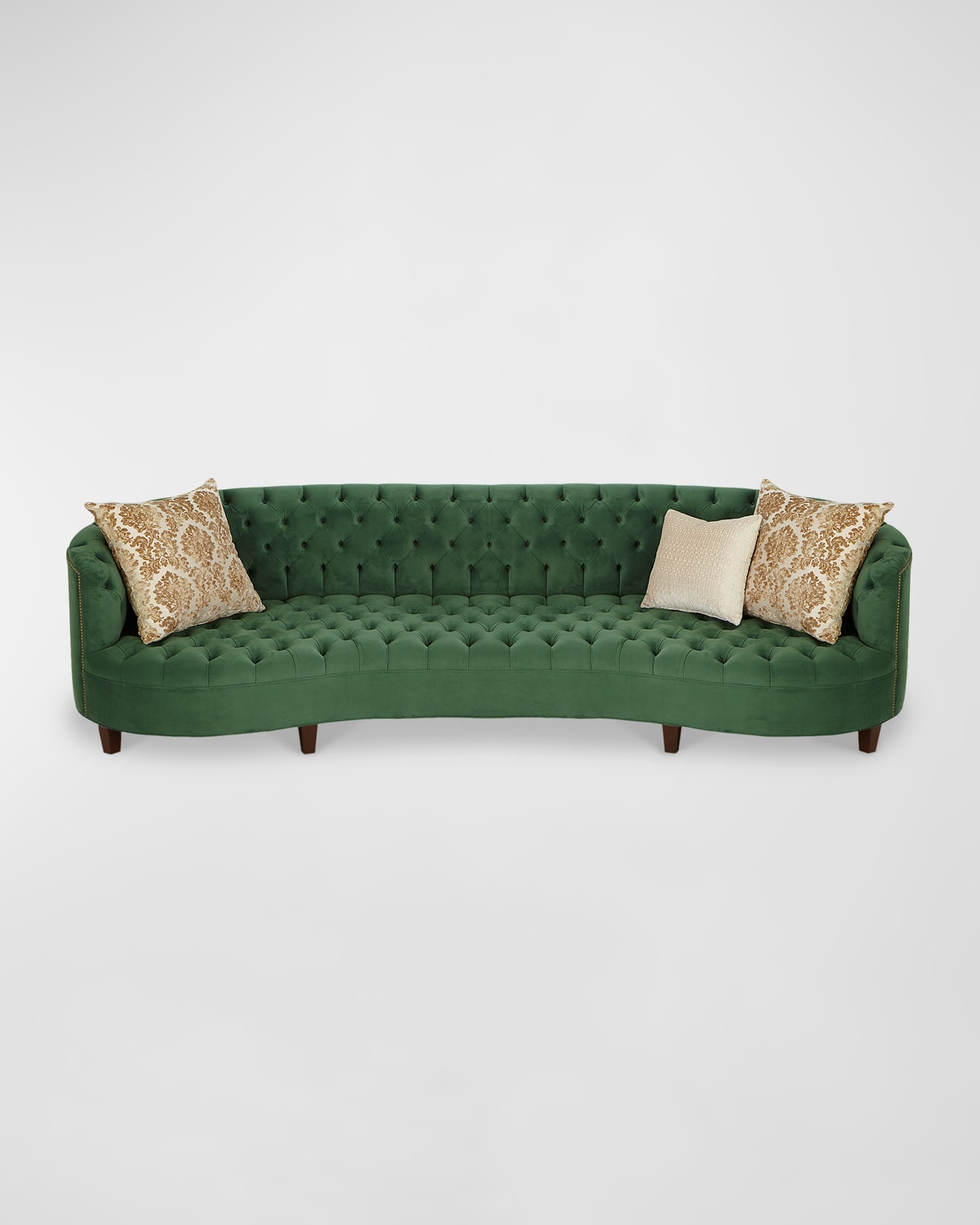 Haute House Vaughn Tufted Velvet Sofa - 90" In Green