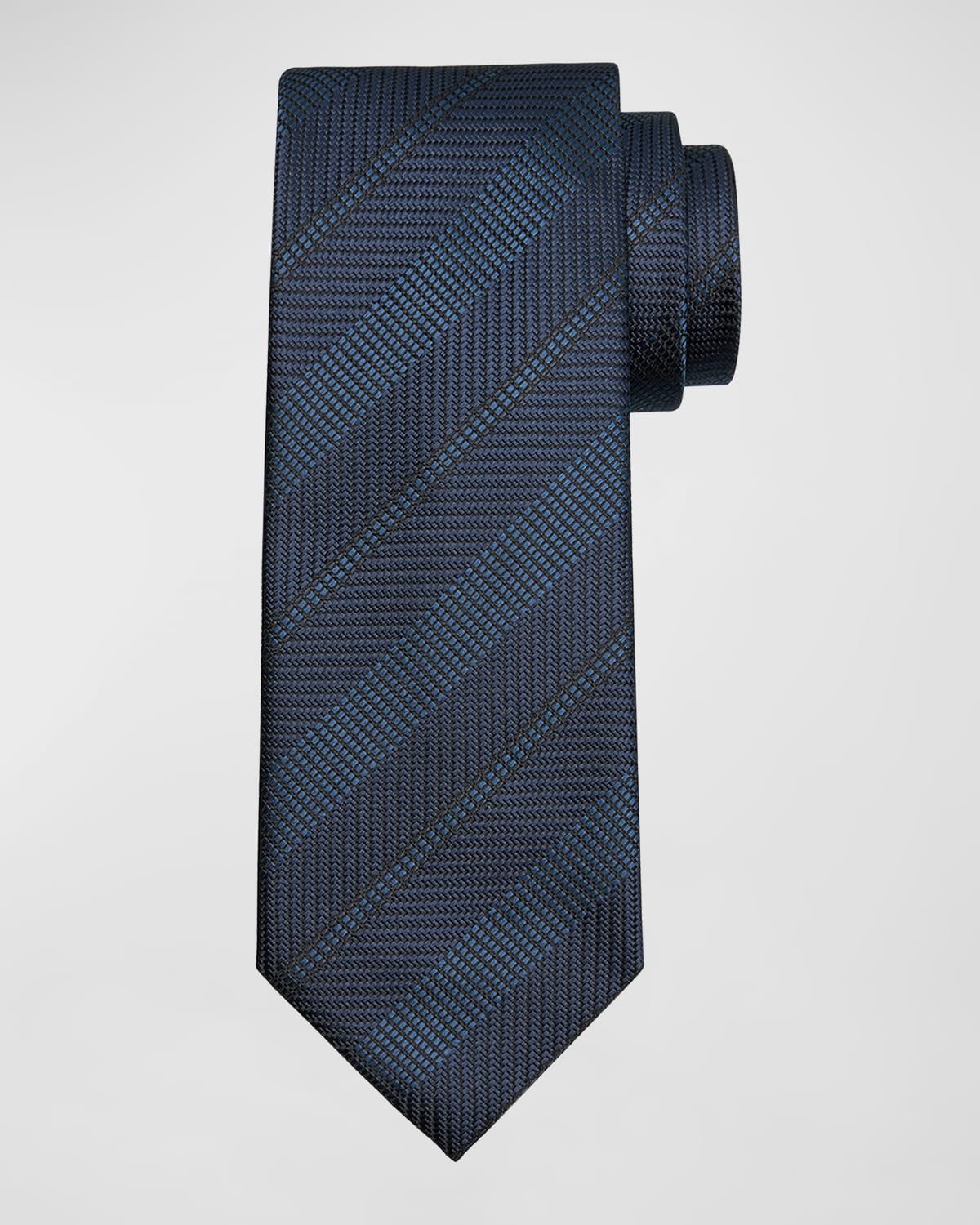 Shop Tom Ford Men's Silk Jacquard Stripe Tie In Navy