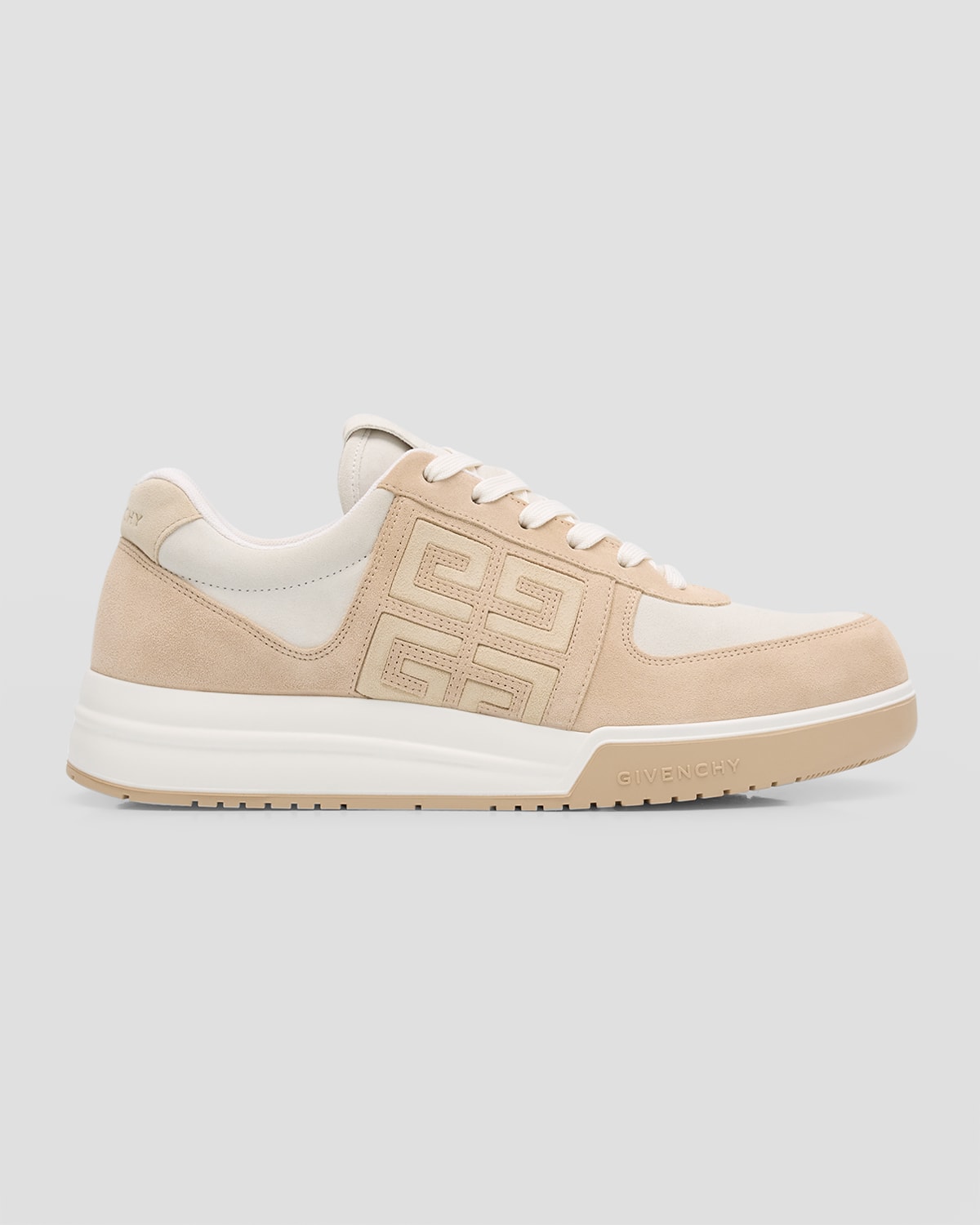 Givenchy Men's 4g Suede Low-top Sneakers In Beige
