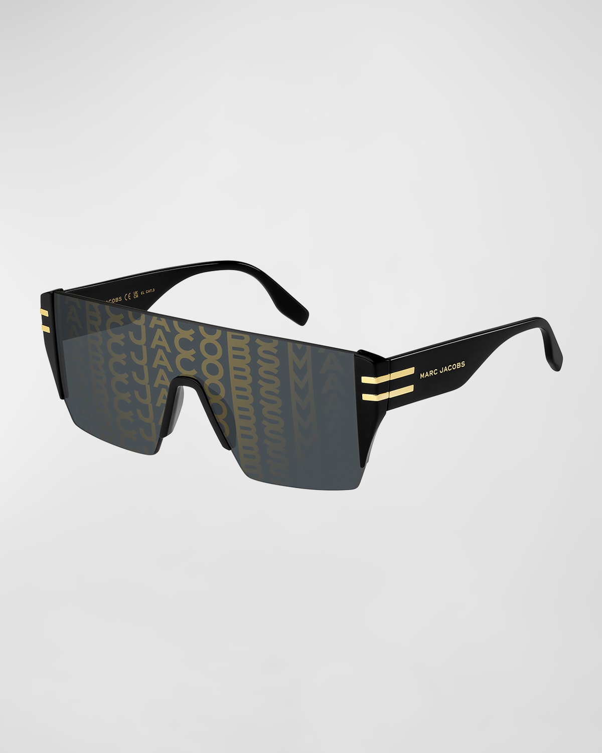Mirrored Graphic Acetate Shield Sunglasses