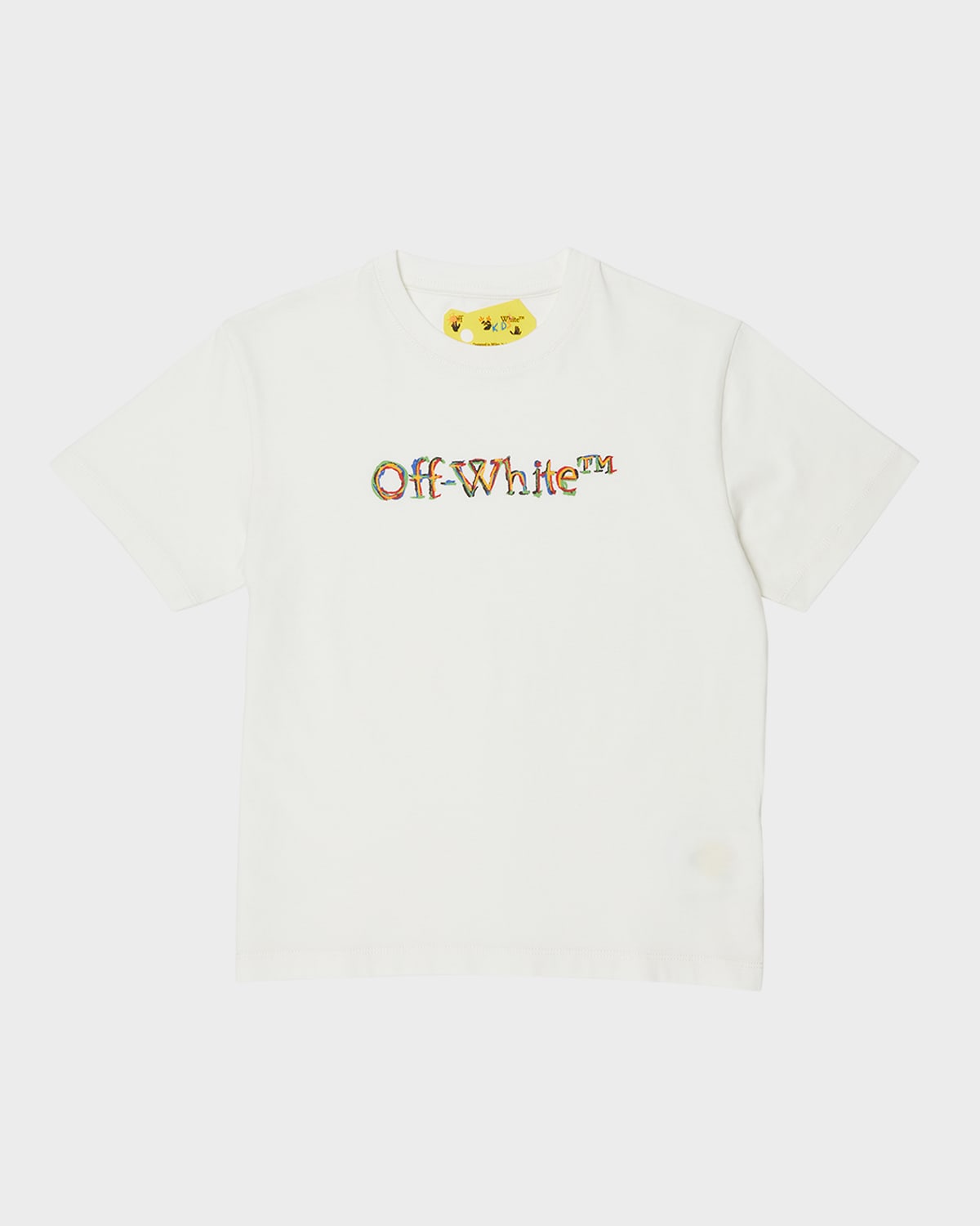 Shop Off-white Boy's Big Bookish Short-sleeve T-shirt In White Multicolor