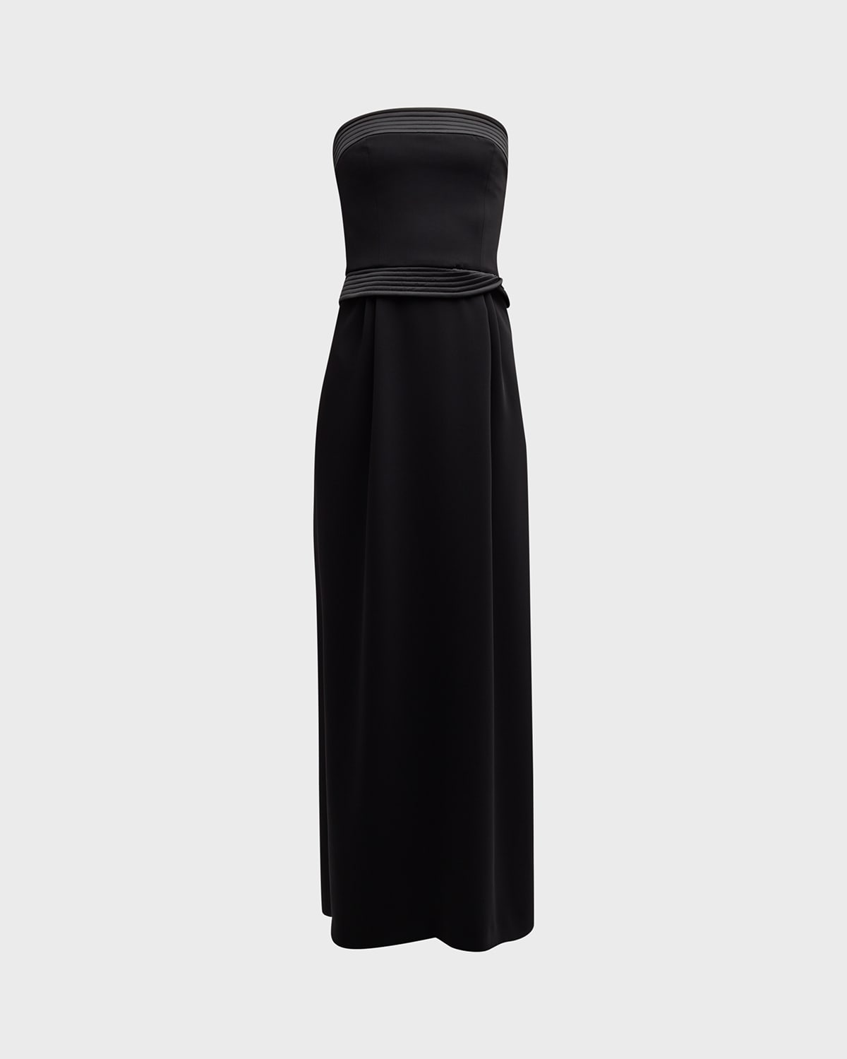 Emporio Armani Strapless Pleated Column Gown