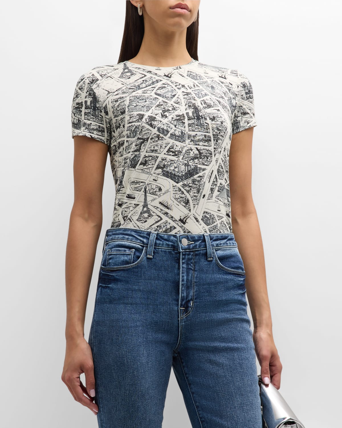 L AGENCE RESSI SHORT-SLEEVE MAP OF PARIS TEE