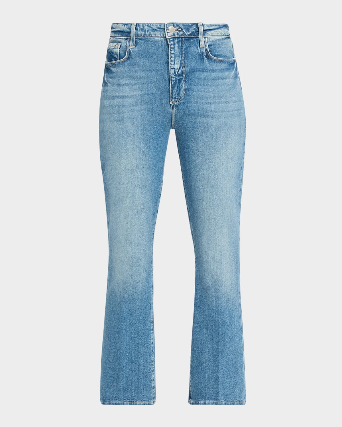 L'agence Mira Ultra High Rise Cropped Micro Bootcut Jeans In Brown