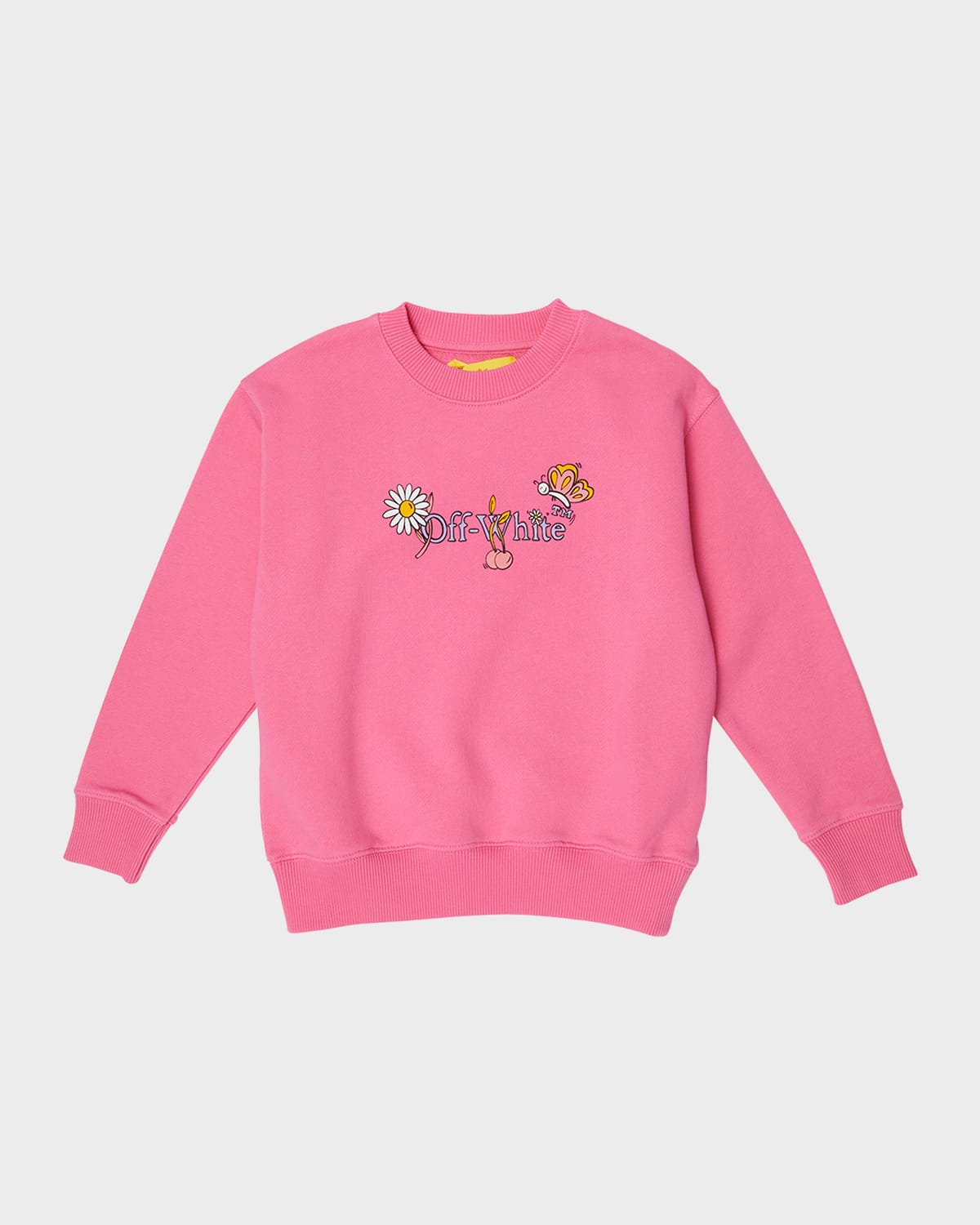 Girl's Funny Flowers Crewneck Sweatshirt, Size 4-10
