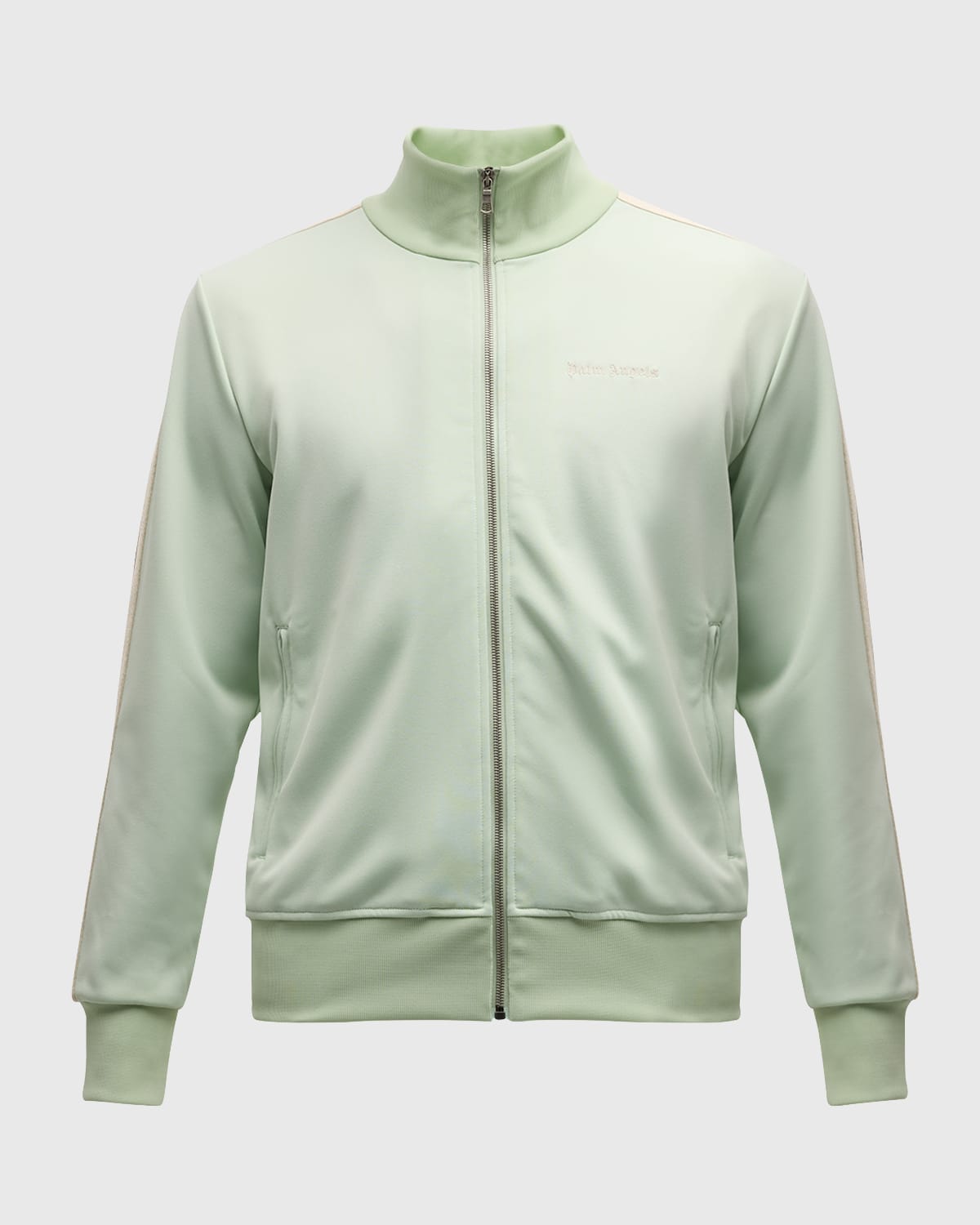 Palm Angels Classic Logo Tech Zip Track Jacket In Mint Off White