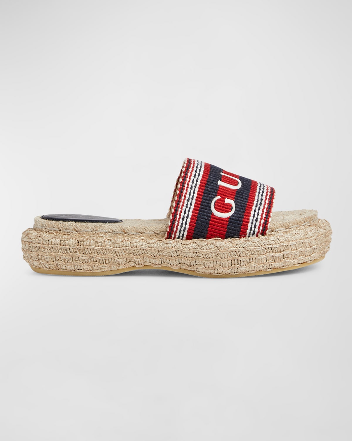 Shop Gucci Sabela Embroidered Logo Espadrille Sandals In Blue White