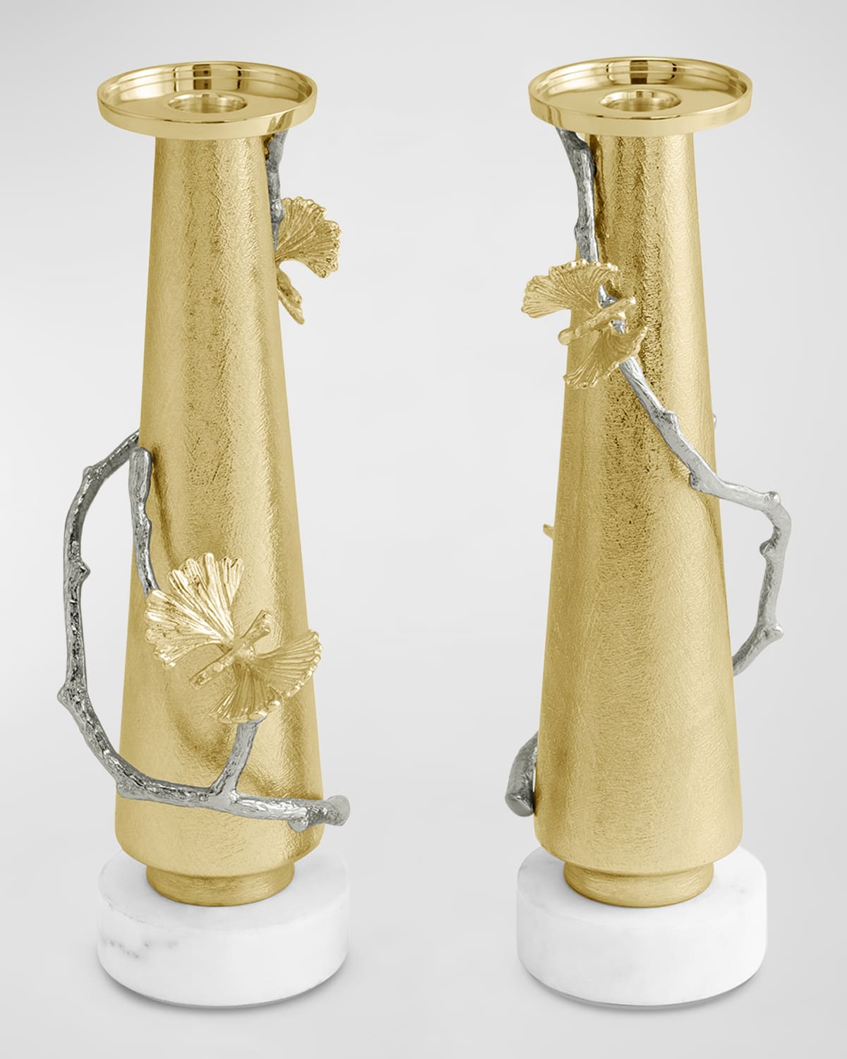 Michael Aram Butterfly Ginkgo Luxe Candleholders In Gold