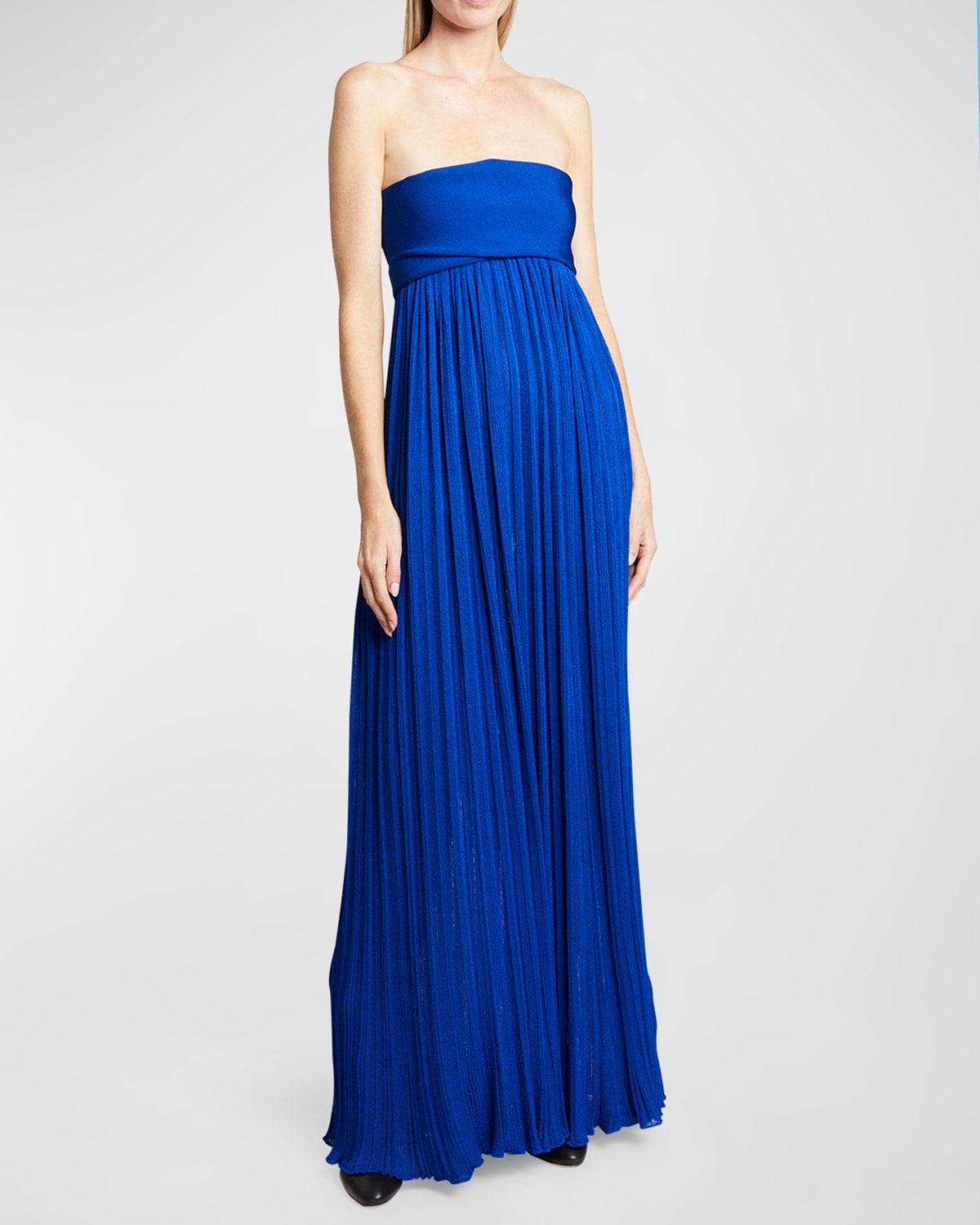 Proenza Schouler Strapless Knit Maxi Dress In Blue