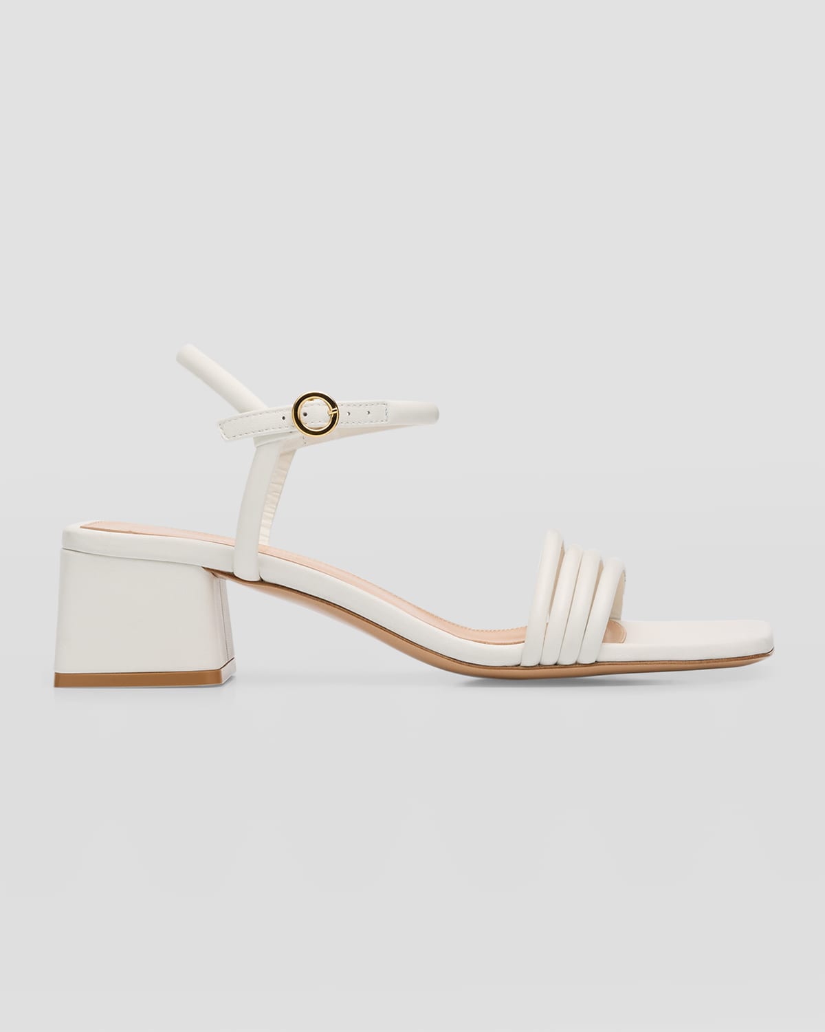 Gianvito Rossi Lena Strappy Block-heel Sandals In White