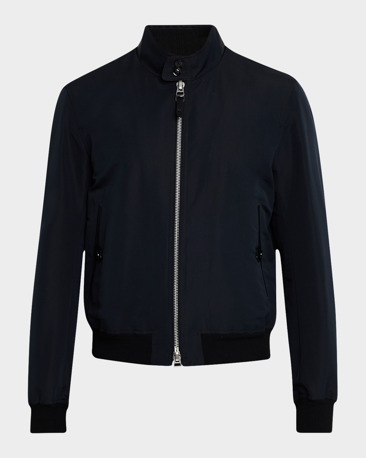 Tom Ford Men's Harrington Fine Poplin Blouson Jacket In Black