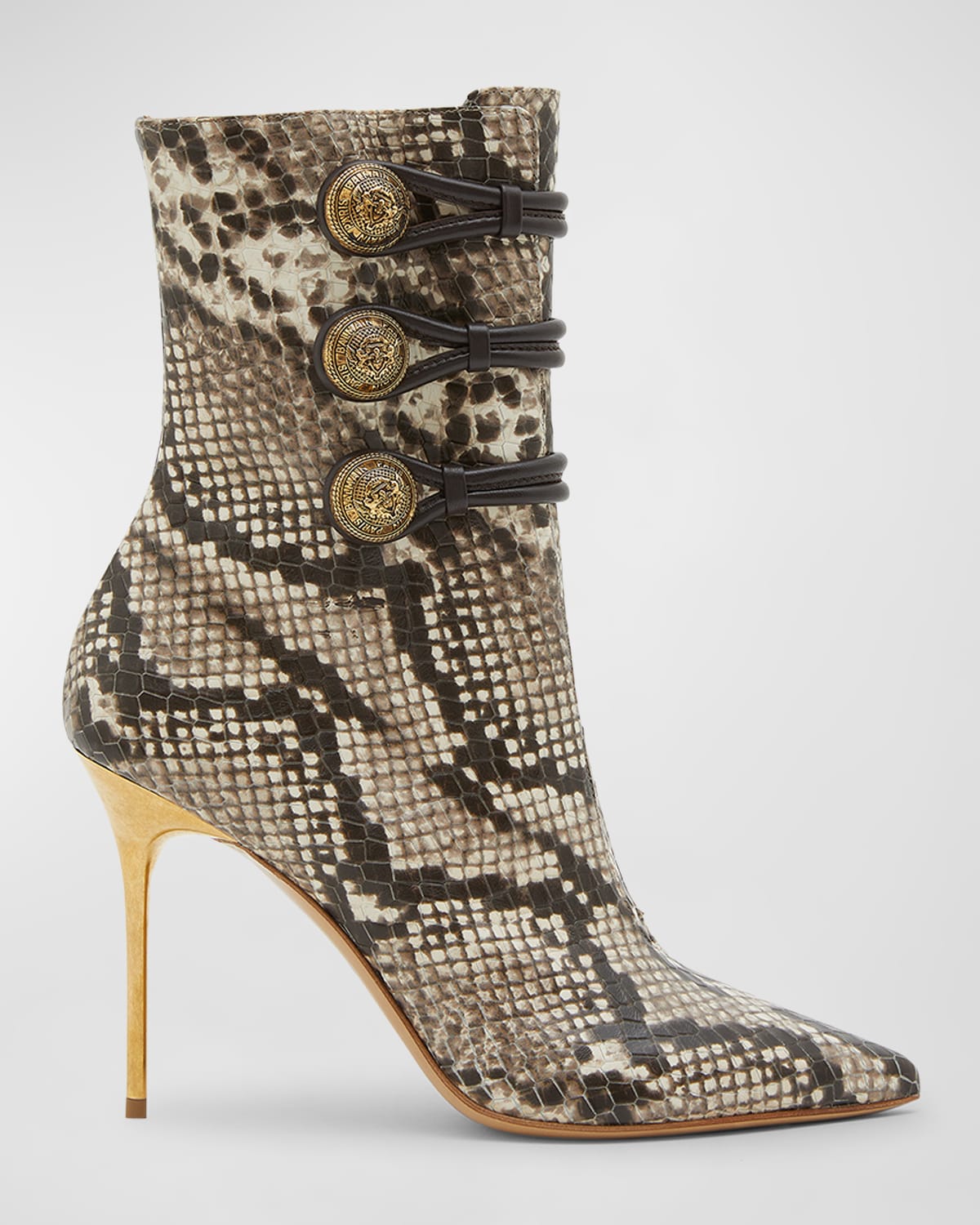 Alma Python-Embossed Ankle Booties