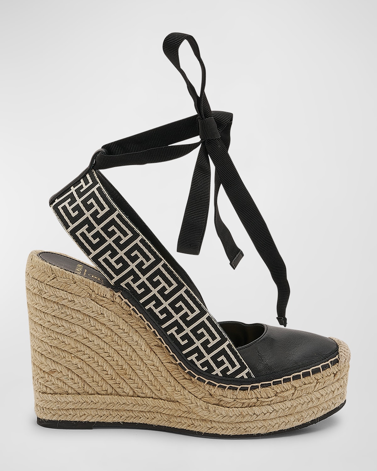 Alex Monogram Ankle-Tie Wedge Espadrilles