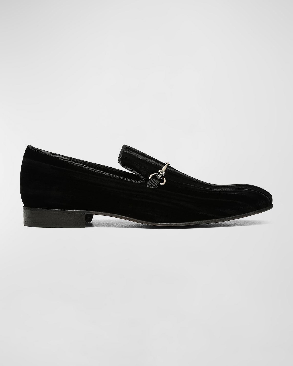 Men's Shawn Velvet Skull-Bit Loafers