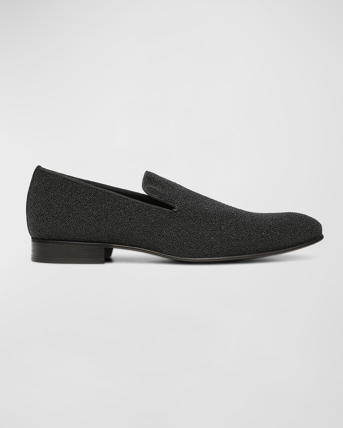 Donald J Pliner Men's Micro-beaded Slip-on Loafers In Black