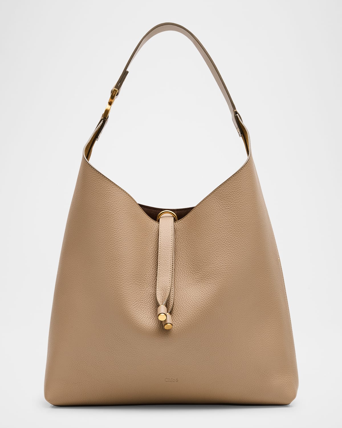 Chloé Marcie Hobo Bag In Grained Leather In Boyish Brown