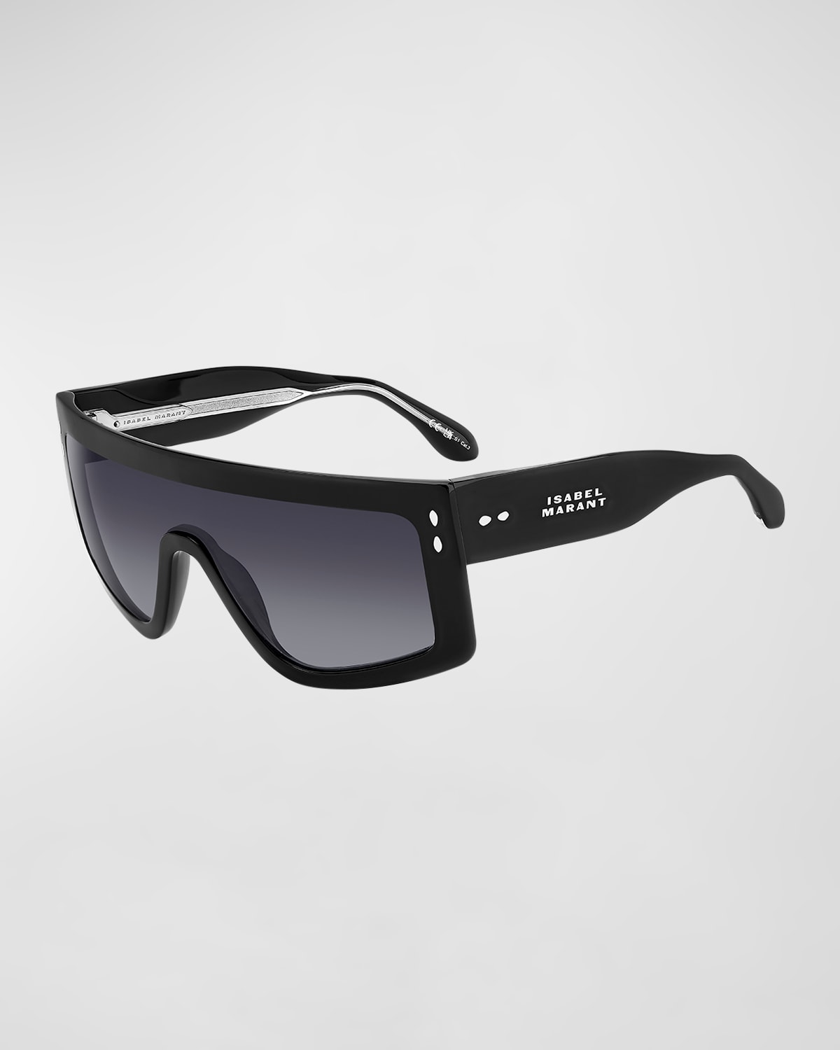 Flat-Top Acetate Shield Sunglasses