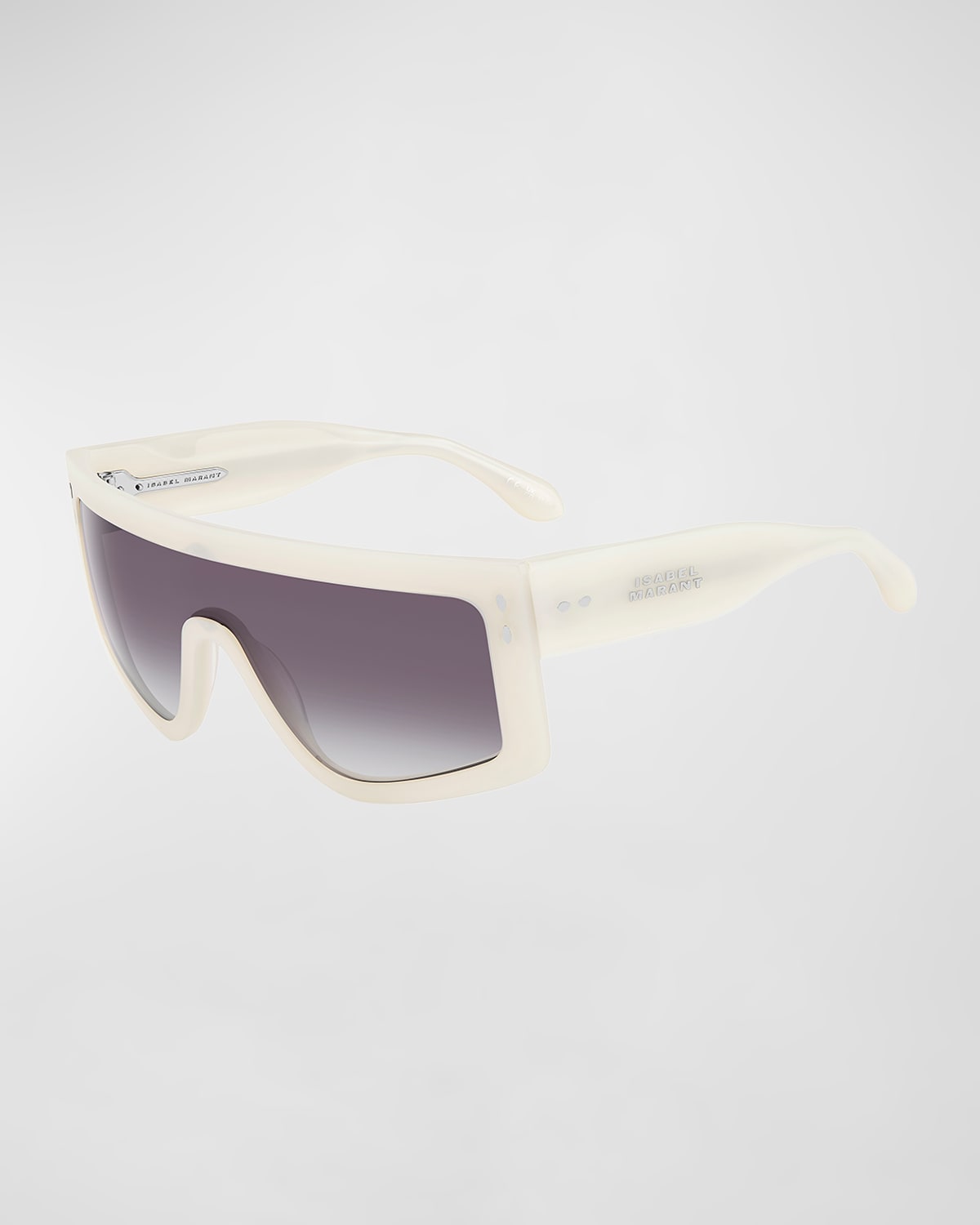 Flat-Top Acetate Shield Sunglasses