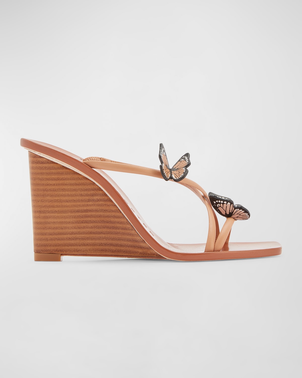 Sophia Webster Vanessa Butterfly Slide Wedge Sandals In Caramelo