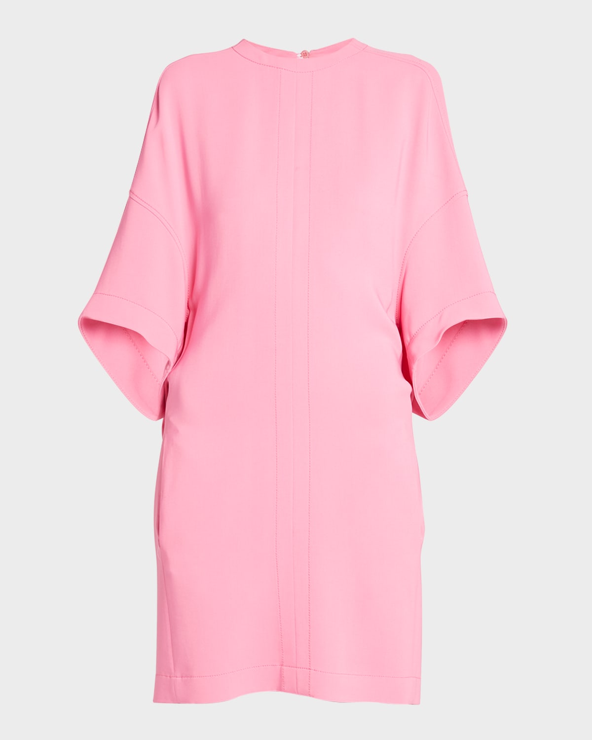 Stella Mccartney Oversize Sleeves Round Neckline Dress In 5560 Bright Pink
