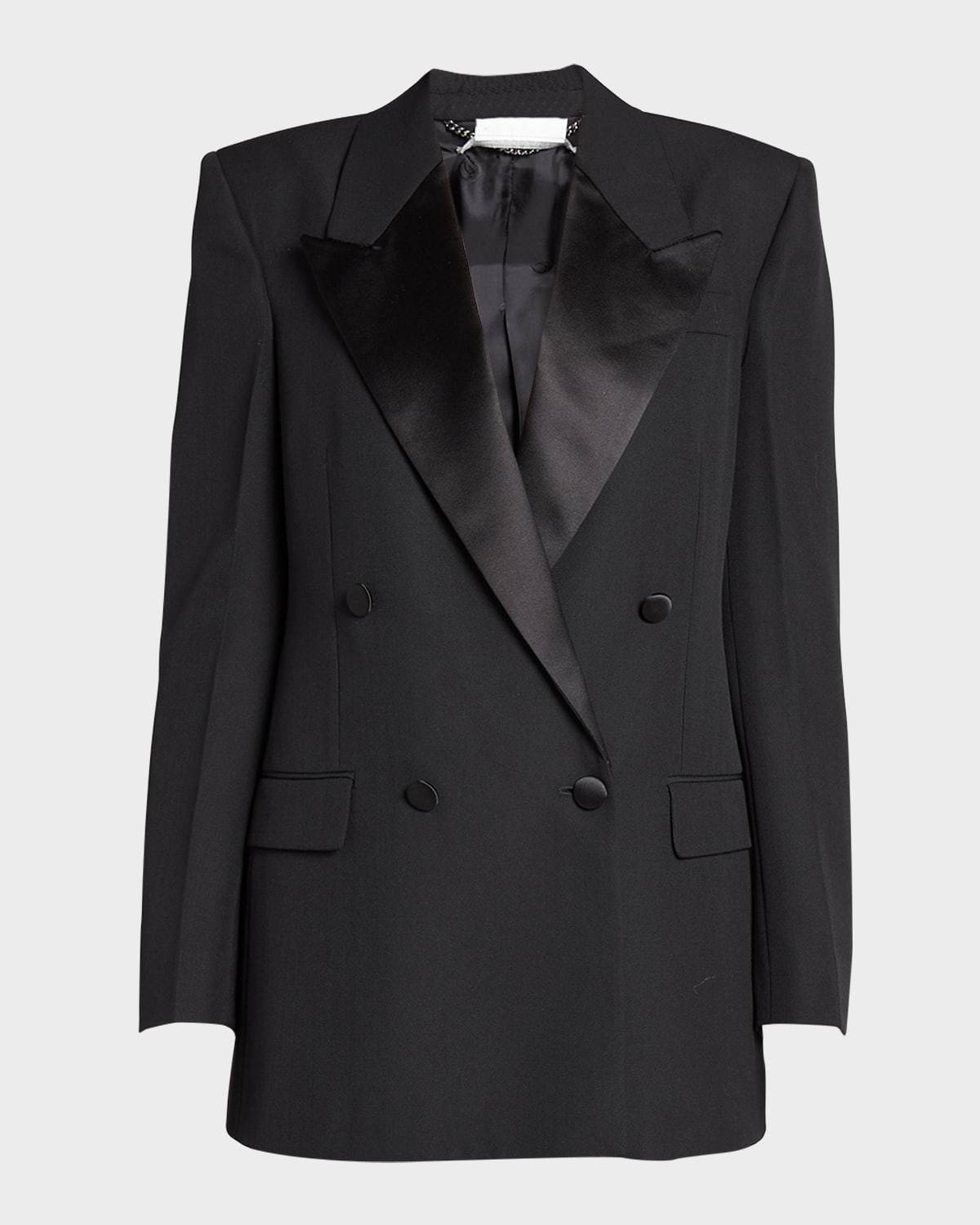 Stella Mccartney Double-breasted Tuxedo Jacket In 1000 Black