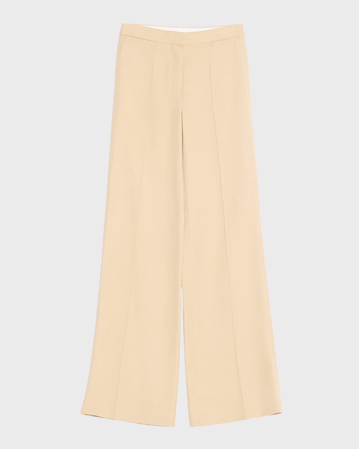 Shop Stella Mccartney Pleated Straight-leg Flare Trousers In Sand
