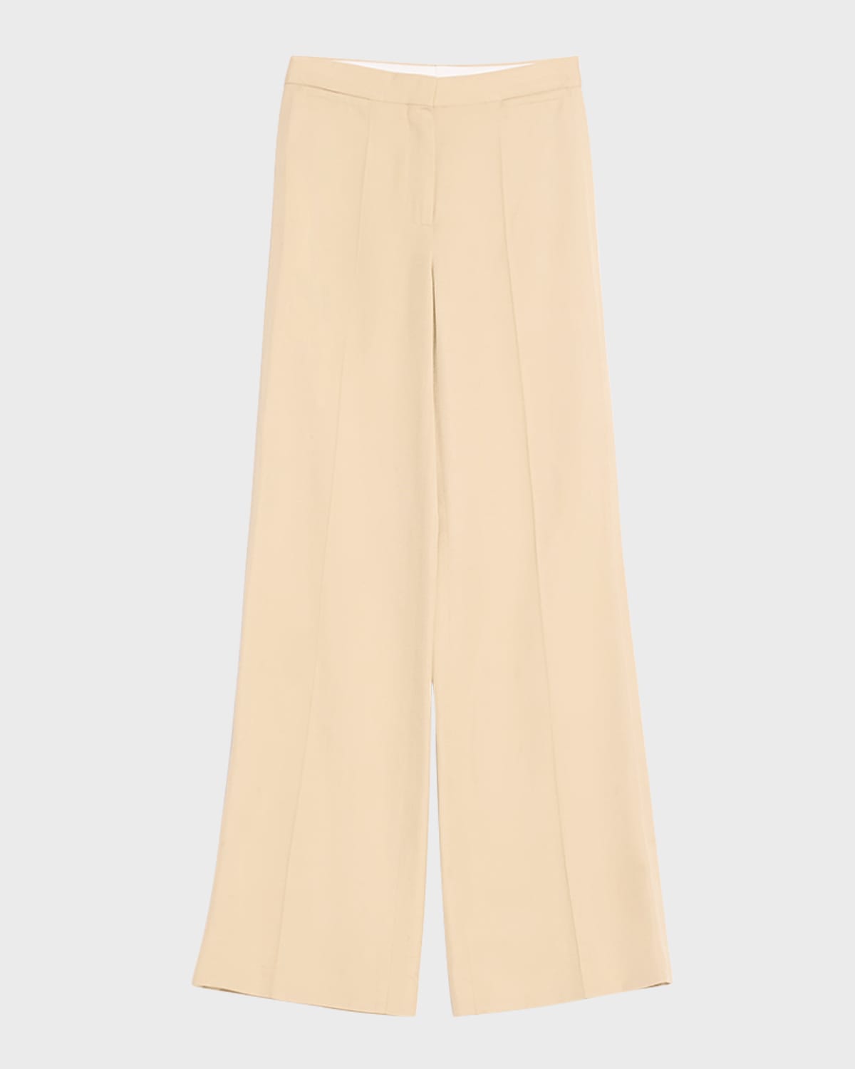 Stella Mccartney Pleated Straight-leg Flare Trousers In Sand