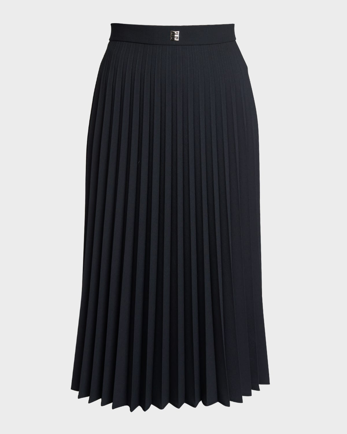 Givenchy 4g-plaque Pleated Midi Skirt In Black
