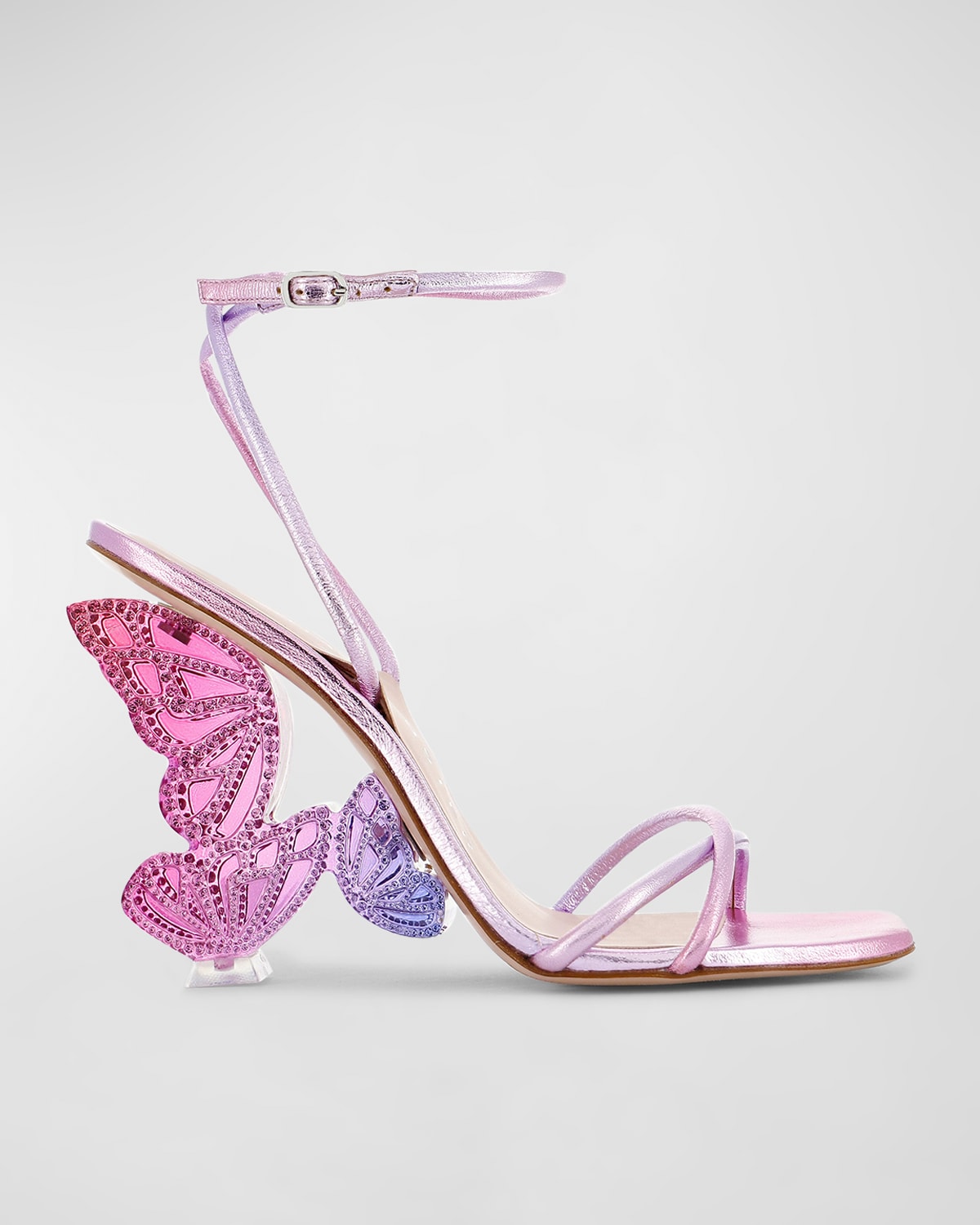 Sophia Webster Paloma Butterfly Metallic Leather Sandals In Blossom
