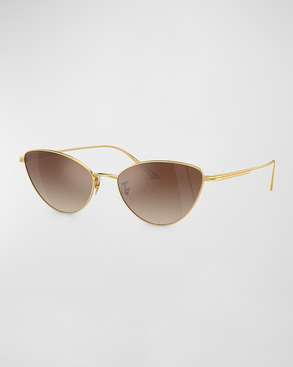 Khaite Sleek Steel Butterfly Sunglasses In Gold