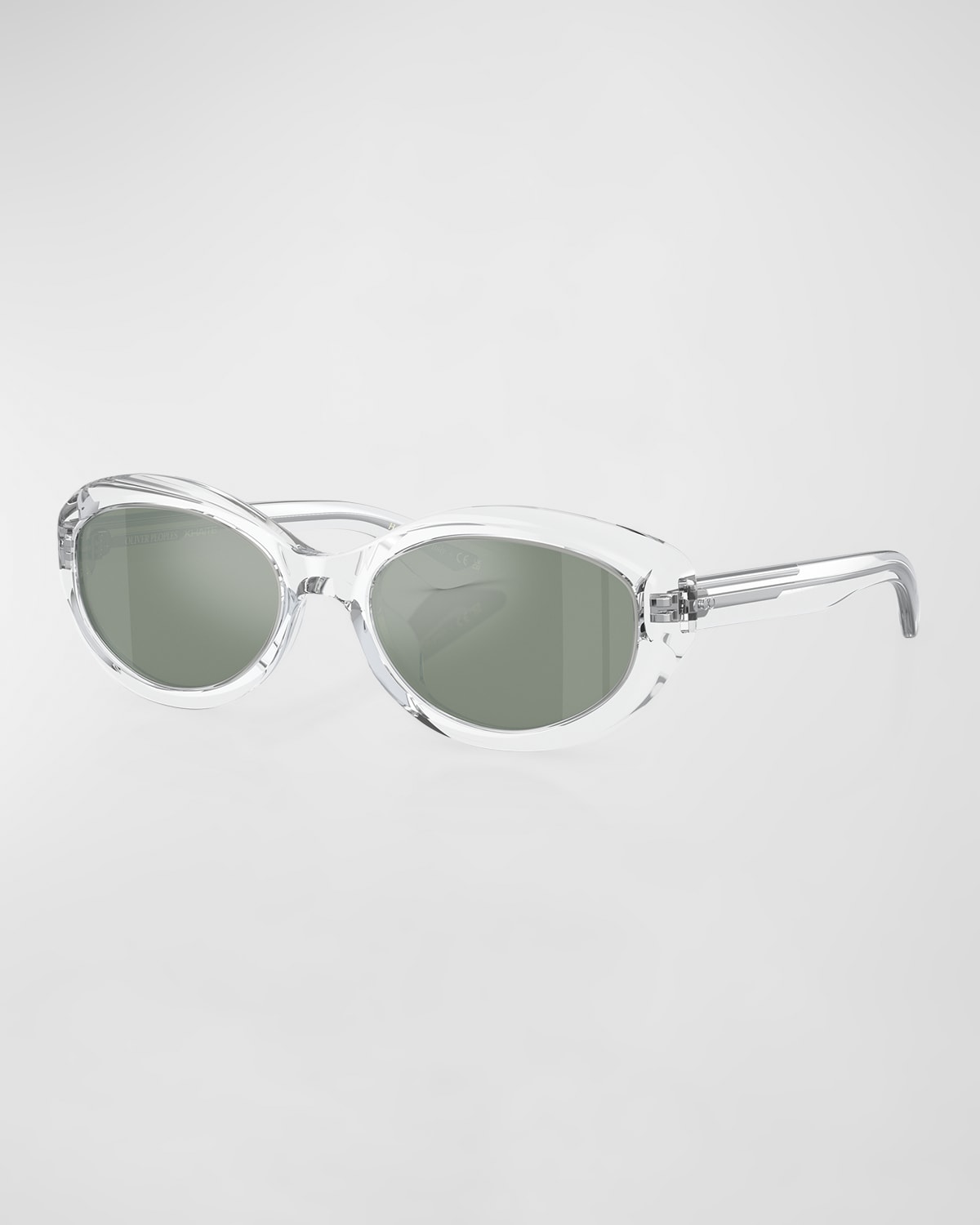 Khaite X Oliver Peoples Women's Oliver Peoples 53mm Oval Sunglasses In Crystal