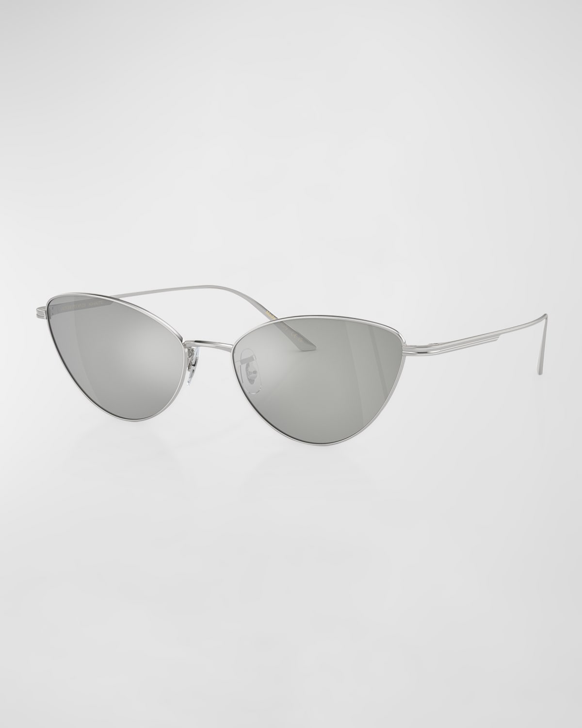 Shop Khaite X Oliver Peoples 1998c Mirrored Steel Butterfly Sunglasses In Silver