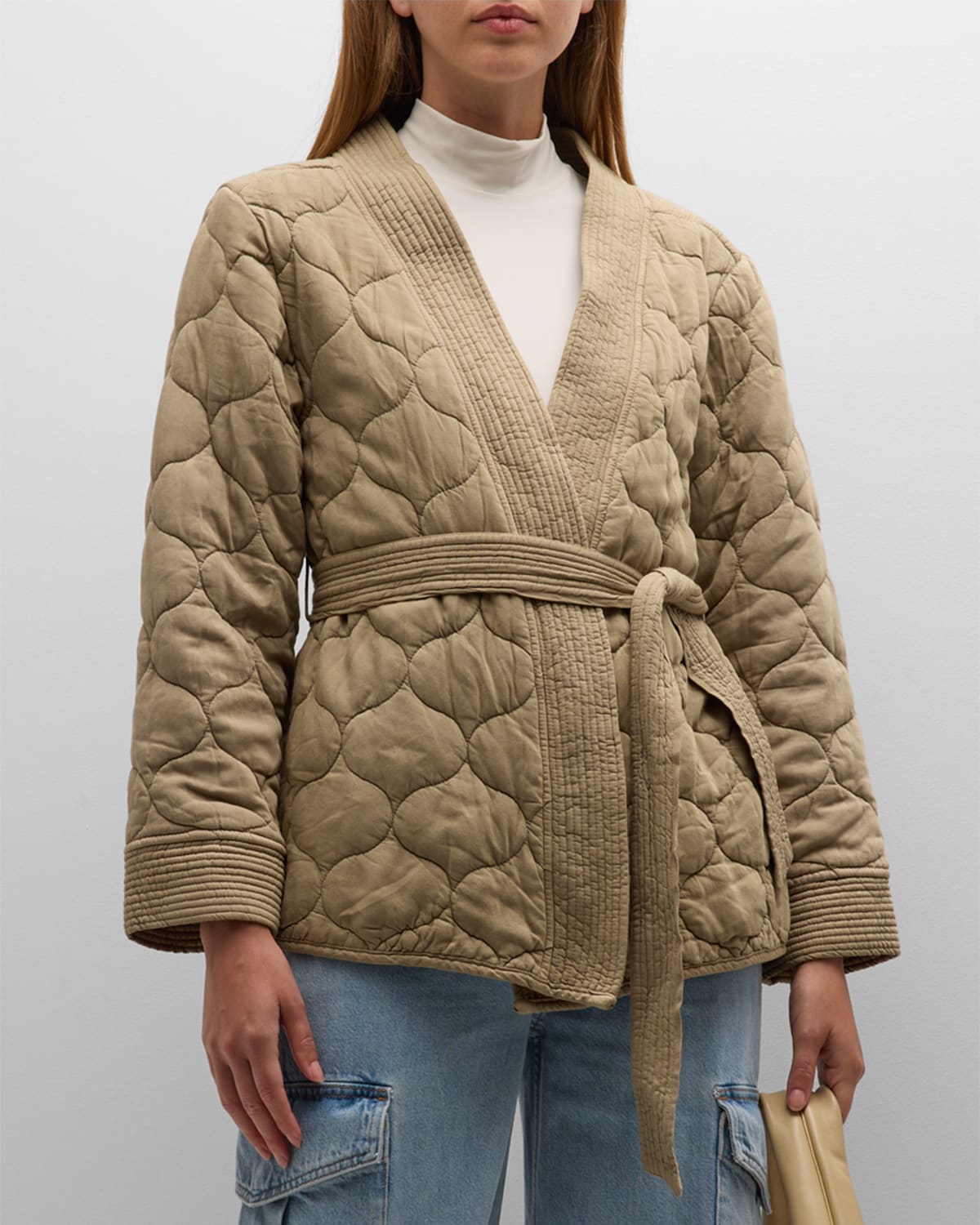 Shop Rails Monterey Quilted Wrap Jacket In Washed Olive