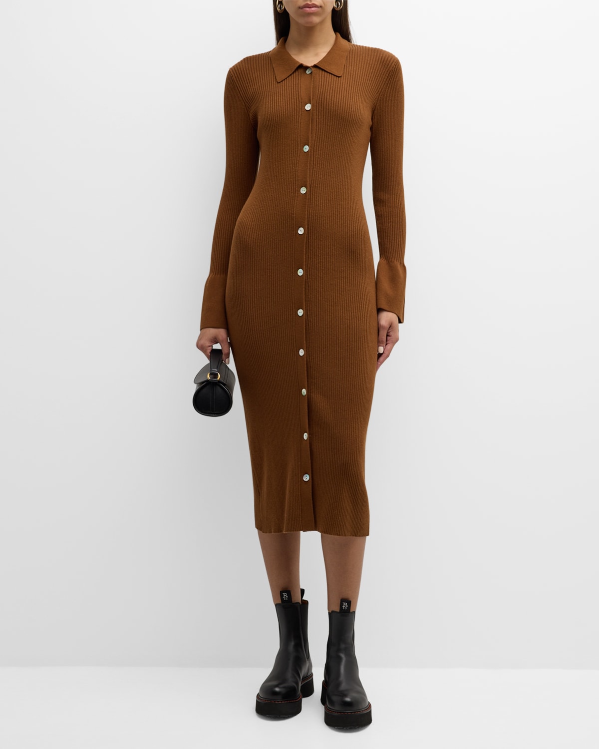 Rosalie Rib-Knit Midi Dress