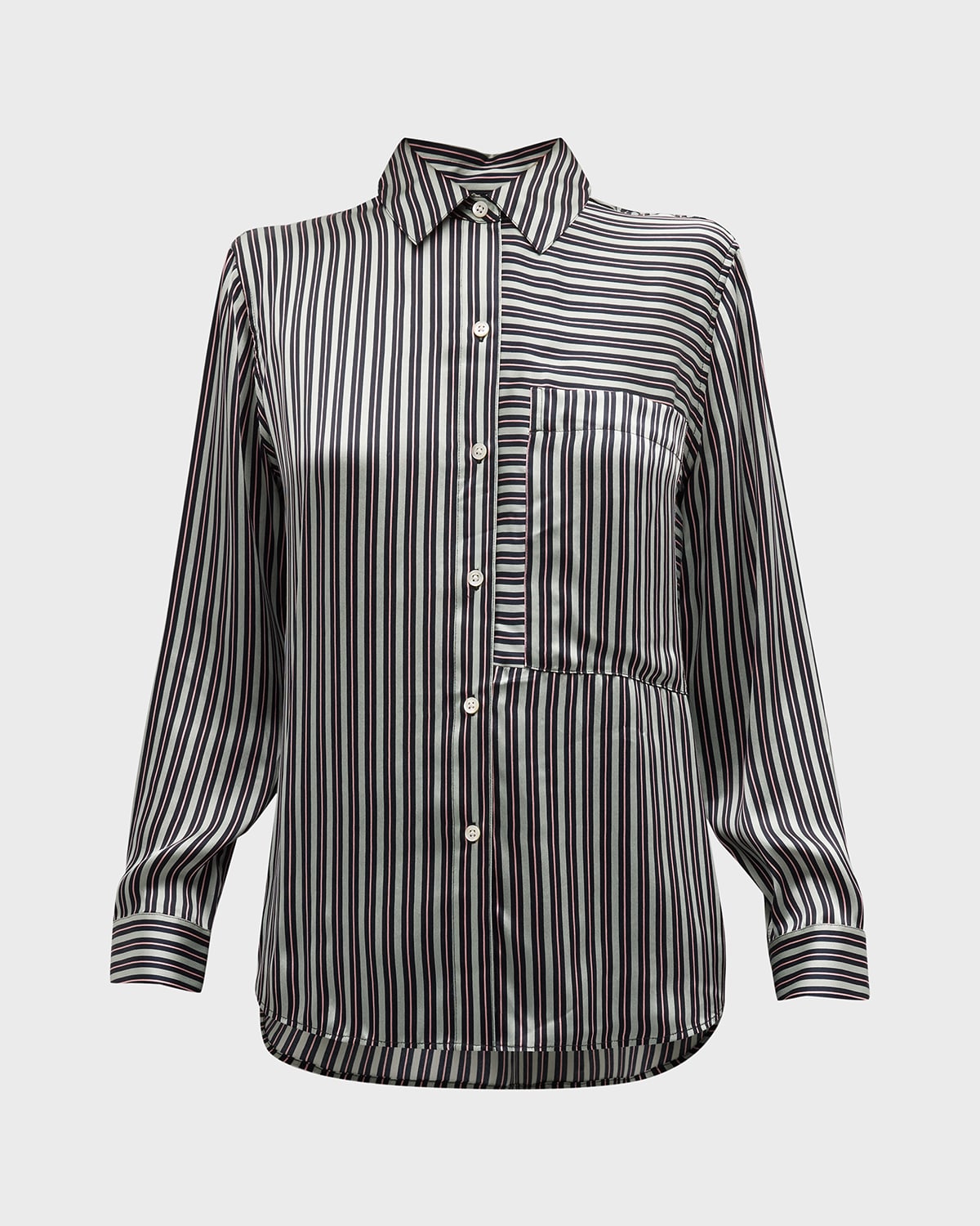 Shop Rails Spencer Multi-striped Silk Shirt In Aspen Stripe