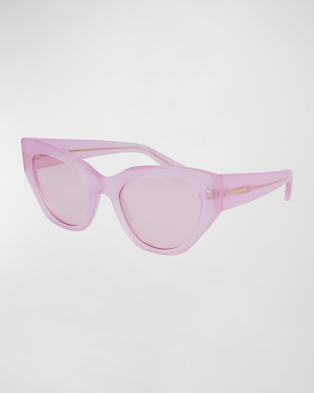 Shop Ferragamo Classic Logo Acetate Cat-eye Sunglasses In Opaline Pink