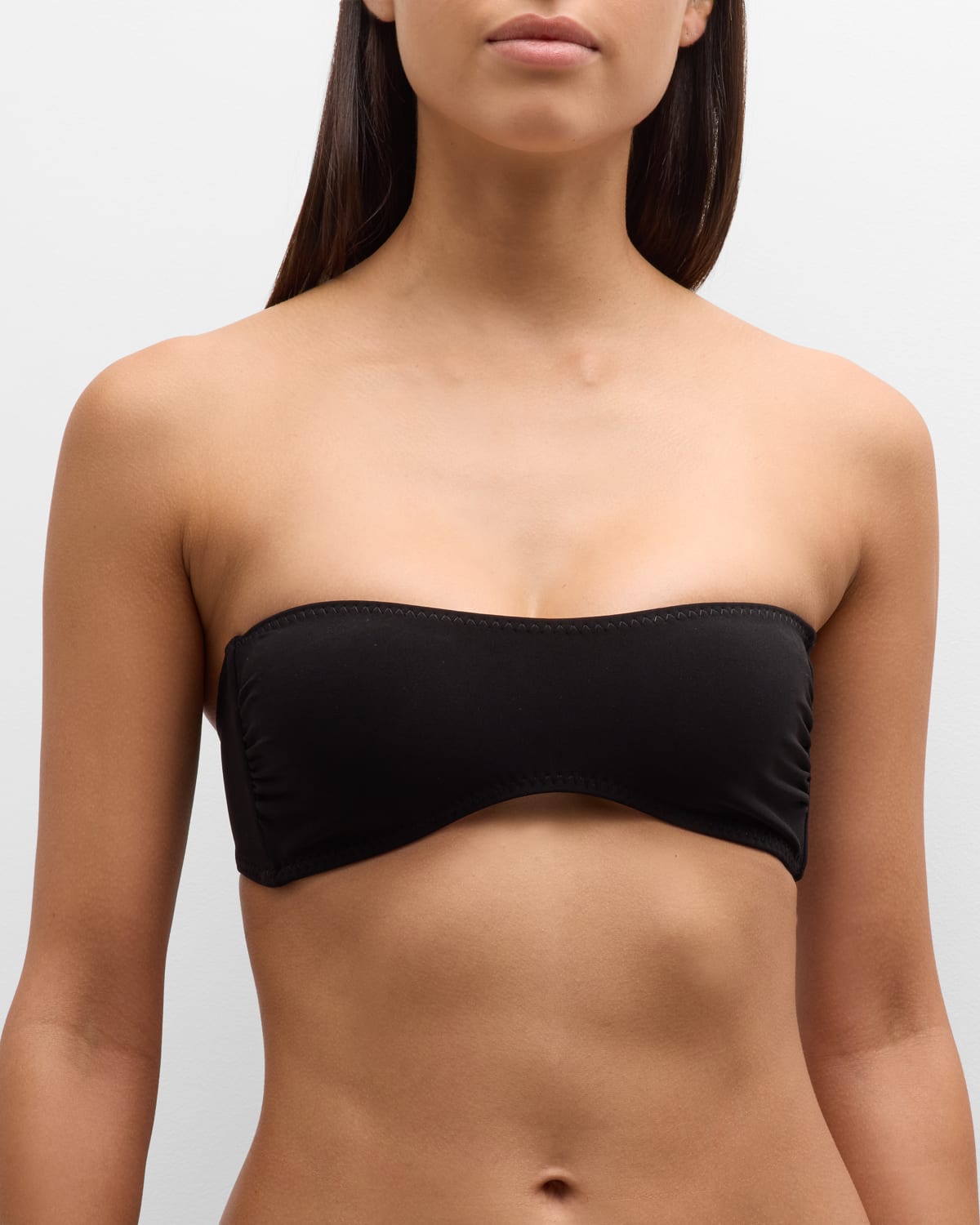 Shop Norma Kamali Sunglass Bandeau Bikini Top In Black