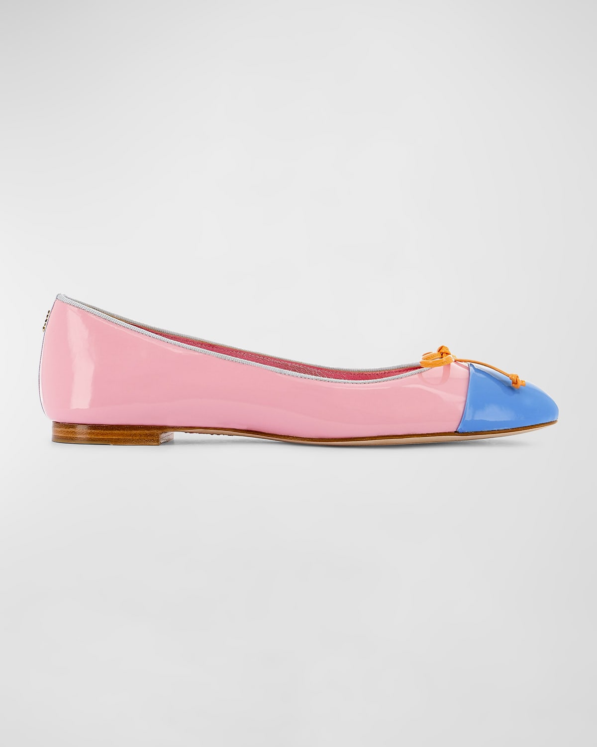 Shop Sophia Webster Pirouette Colorblock Patent Bow Ballerina Flats In Summer