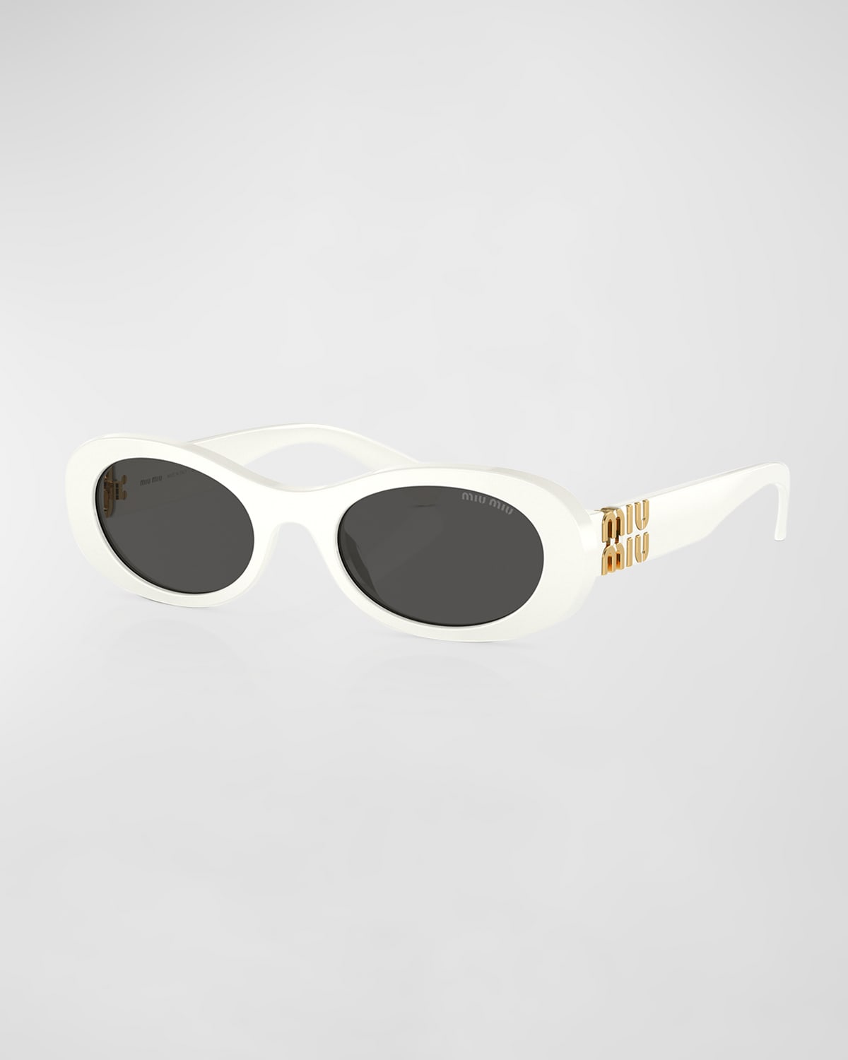 Miu Miu 50mm Oval Sunglasses In Dark Grey