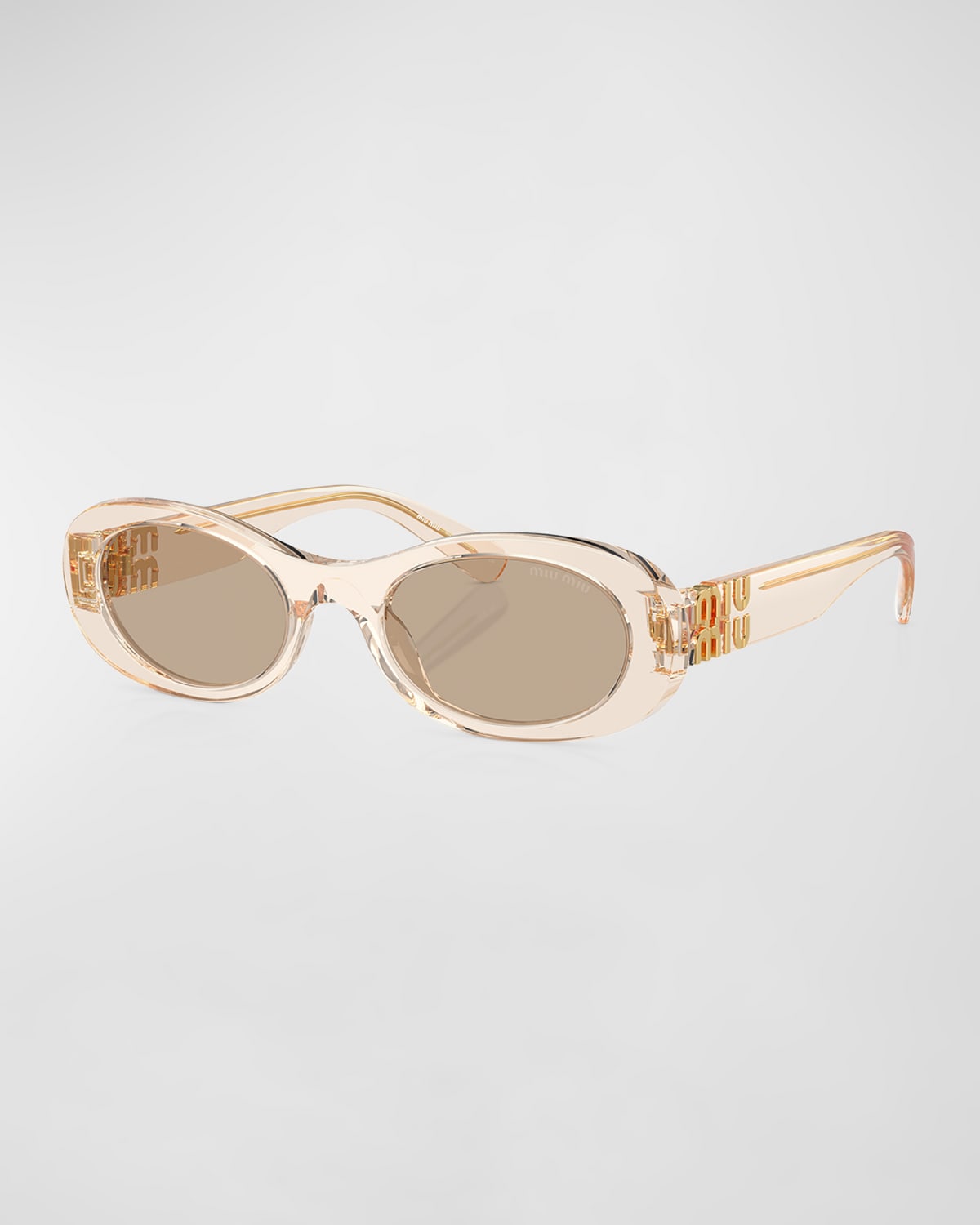 MIU MIU LOGO ACETATE OVAL SUNGLASSES