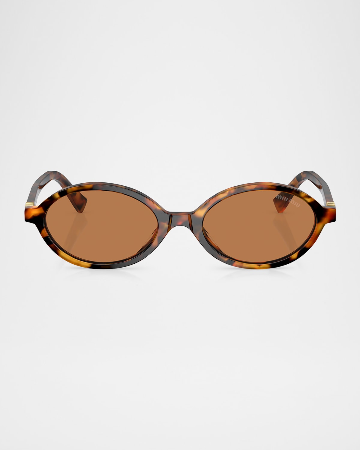 Miu Miu Round Acetate Sunglasses In Lite Havana