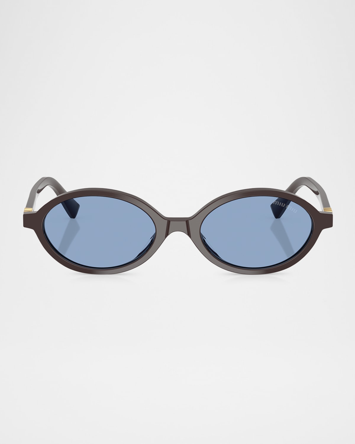 Miu Miu Oval-frame Sunglasses In Light Blue